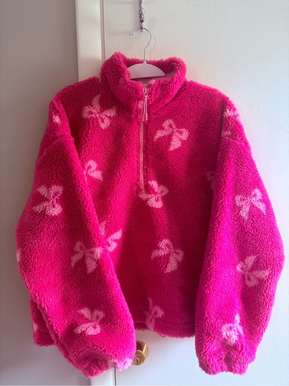 Beach Riot for Anthropologie Leona Slopes Sherpa Quarter-Zip Pullover